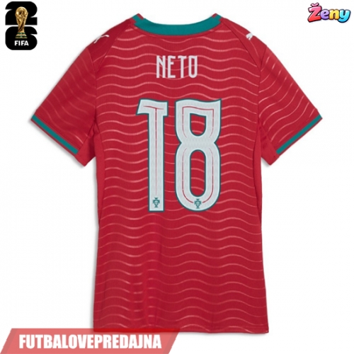Lacne Ženy Futbalové dres Portugalsko Pedro Neto #18 MS 2026 Krátky Rukáv - Domáci